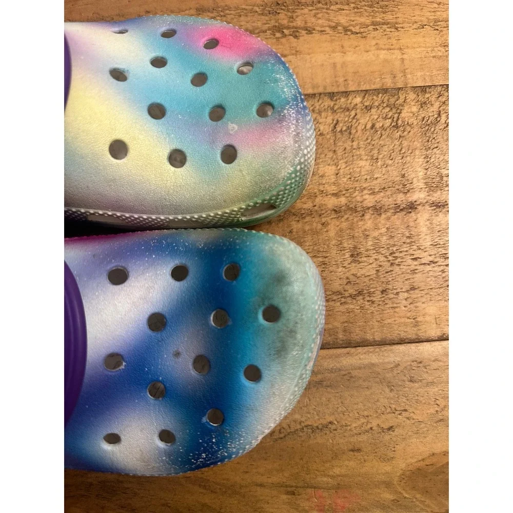Kids‎ Crocs Classic Clog Tie Dye Purple Blue Yellow Pink Size 2